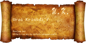 Urai Kristóf névjegykártya